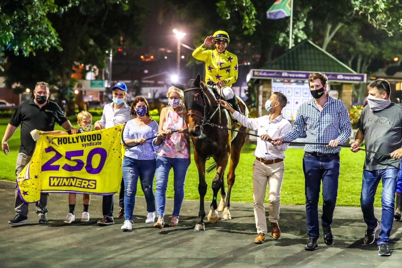Horse being led in by connections at Hollywoodbets Greyville